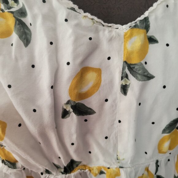 Lemon Print Womens Sleeveless Dress With Back Zipper By Torrid Size 2 - Picture 2 of 4